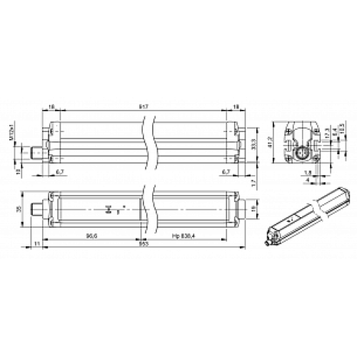 Многолучевой барьер безопасности Balluff BLG 4A-080-50X-B03-O01-SX