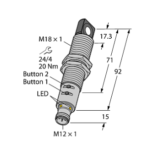  Ультразвуковой датчик TURCK RU40U-M18ES-LIU2PN8X2T-H1151