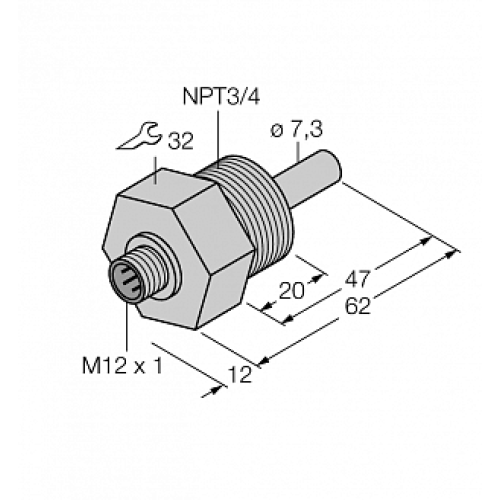 Датчик потока TURCK FCS-N3/4A4-NA-H1141