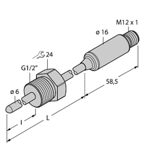 Датчик температуры TURCK TTMS-206A-G1/2-LI6-H1140-L250-0/500