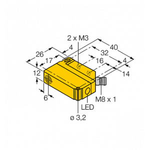 Индуктивный датчик TURCK BI5U-Q12-AP6X2-V1131