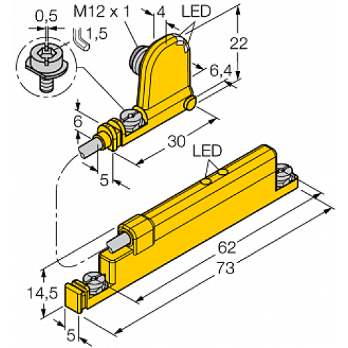 Магнитный датчик TURCK WIM45-UNTL-0.3-BIM-UNT-LUAP6X4-H1141