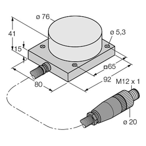 Индуктивный датчик TURCK NI40-CQ80/S1102 5M