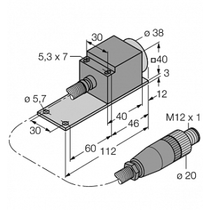 Индуктивный датчик TURCK NI25-CQP40/S1102 5M